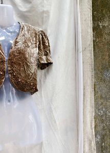 283010. Velvet Embellished Bolero Jacket