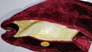 Red Velvet Diamante Clutch