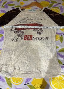 Beautiful Lace Sleeves Tee