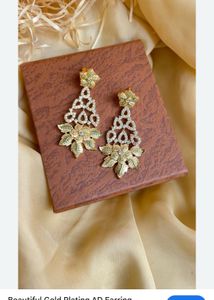 Gold plated Floral Diamond Earrings