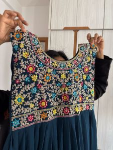 Embroidered Blue Ethnic Gown