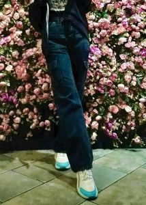 Charcoal High Waist Cargo Jeans For Women