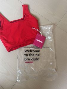 Tuckco Red Cropped Tank with in bulit bra