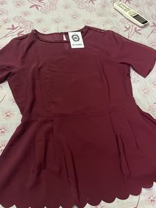 Maroon Peplum Top bust 38