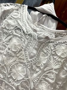 Elegant White Kurta with duppata