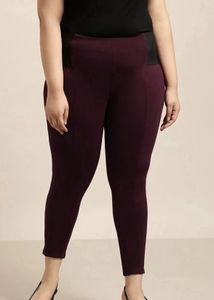 Maroon High Waist Leggings