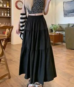 Tiered Black Maxi Skirt