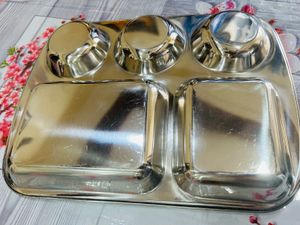 Stainless Steel Thali Plates (Set of 2)