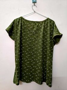 Green Printed Top