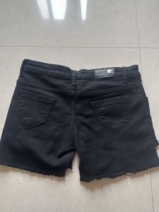 Black Studded Denim Shorts