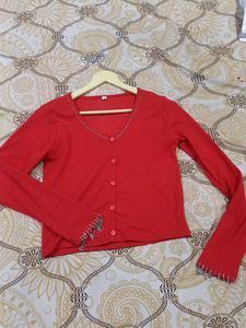 Rhinestones Studded Ribbed Top