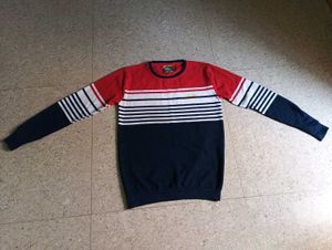Striped Colorblock Crewneck