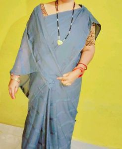 Grey Saree With Blouse