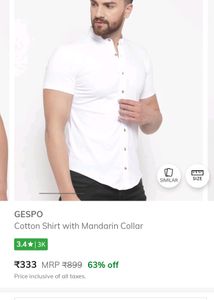 New Mandarin Collar Pure Cotton Shirt