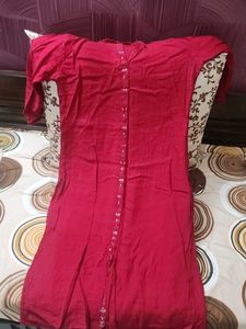 Red Embroidered Kurti