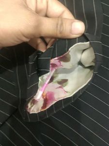 Striped Blazer with Floral Lining