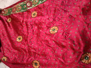 Party Wear Red Saree