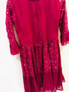 Maroon Embellished Dress