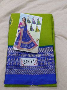 Elegant Green & Blue Saree