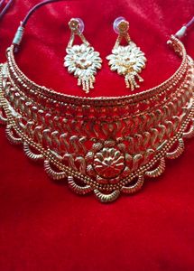 Gold Plated Choker Necklace Set