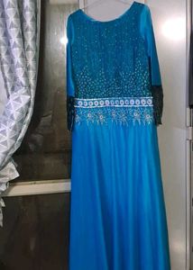 Teal Embellished Anarkali Dress