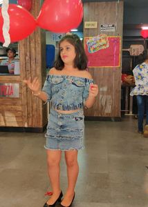 Stylish Dress For Girls. Offshoulder Top And Skirt