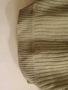 Beige Ribbed Poncho