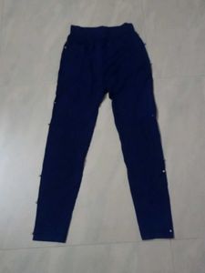 Navy Blue Embellished Pants