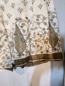 Biba Creme Ethnic Golden Printed Palazzo