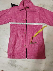 Pink Faux Leather Jacket