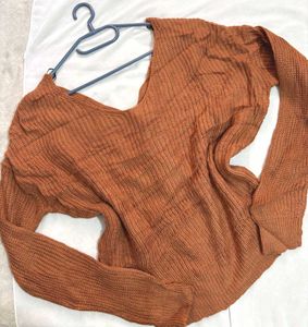 🎁Buy1 Get1 Free Rust-Colored Knit Sweater F