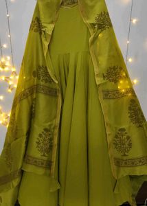 Flared Anarkali Dress With Duppatta
