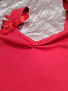 Red Ribbon Bow Tank Top