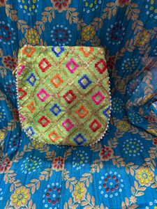 Green Embroidered Potli Bag