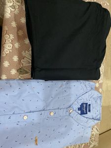 Sky Blue Printed wrangler Shirt And Branded Chino