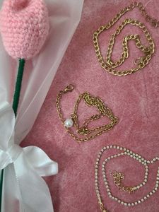 Necklace Bundle with Knitted Flower