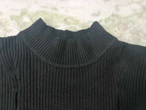 Wool Midi Black Dress