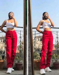 Red Denim Jeans For Women