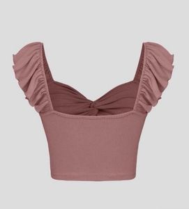 Ribbed Ruffle Crop Top
