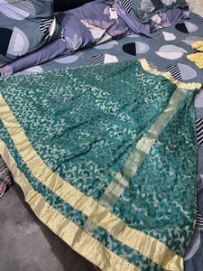 Emerald &amp; Gold Lehenga Skirt