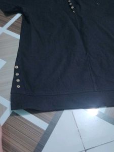 Stride Black Button-Up Tee