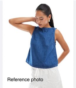 Denim Floral Tank Top