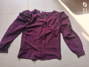 Burgundy Long Sleeve Top