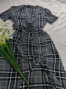 Gingham Dark Blue Dress