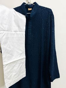 Stylish Navy Sequins Blue Kurta Set