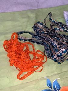 Handpainted Suit Cloth With Designer Laces