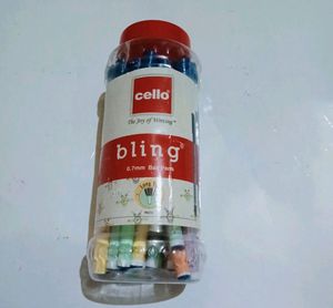 Cello 21 Bling 0.7 Mm Blue Ball Pens