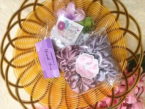 Hair Accessories Bundle: Scrunchies, Bracelet &amp; Ea