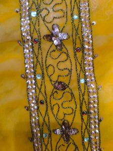 Vintage Orange saree with maroon background