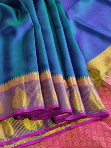 Elegant Blue &amp; Pink Saree